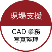現場支援　CAD業務、写真整理